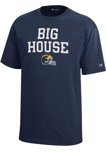 Champion Michigan Wolverines Youth Blue Primary Logo Graphic Short Sleeve T-Shirt