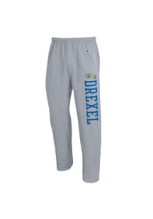 Champion Drexel Dragons Mens Grey Open Bottom Sweatpants