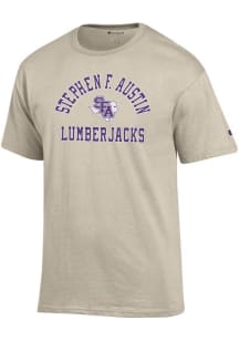 Champion SFA Lumberjacks Oatmeal Arch Mascot Short Sleeve T Shirt