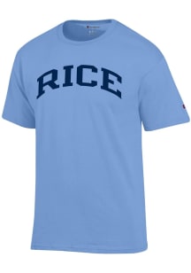 Champion Rice Owls Light Blue Arch Name Short Sleeve T Shirt