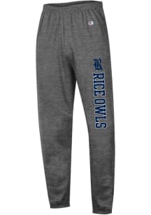 Champion Rice Owls Mens Charcoal Wordmark Closed Bottom Sweatpants