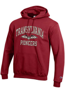Champion Transylvania Pioneers Mens Crimson Arch Mascot Long Sleeve Hoodie