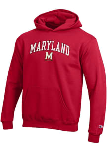 Champion Maryland Terrapins Youth Red No 1 Long Sleeve Hoodie