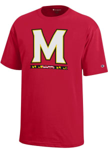 Champion Maryland Terrapins Youth Red Primary Logo Design Short Sleeve T-Shirt