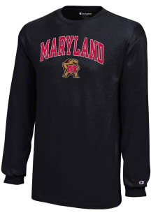 Champion Maryland Terrapins Youth Black Primary Logo Long Sleeve T-Shirt
