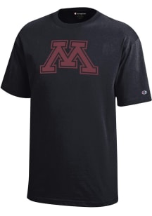 Champion Minnesota Golden Gophers Youth Black Primary Logo Short Sleeve T-Shirt
