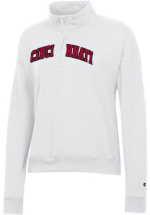 Champion Cincinnati Bearcats Womens White Twill Qtr Zip