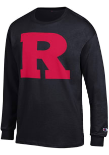 Champion Rutgers Scarlet Knights Black Primary Logo Long Sleeve T Shirt
