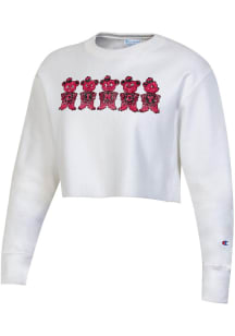 Champion Cincinnati Bearcats Womens White Reverse Weave Crop Crew Sweatshirt