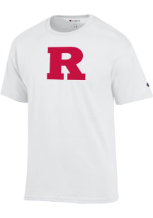 Champion Rutgers Scarlet Knights White Primary Logo Cotton Short Sleeve T Shirt