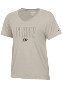 Champion Purdue Boilermakers Womens Tan Core Short Sleeve T-Shirt