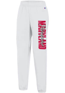 Champion Maryland Terrapins Womens Powerblend White Sweatpants