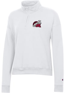 Champion Maryland Terrapins Womens White Powerblend Qtr Zip