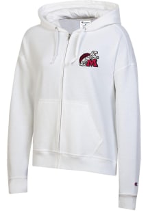 Champion Maryland Terrapins Womens White Powerblend Long Sleeve Full Zip Jacket