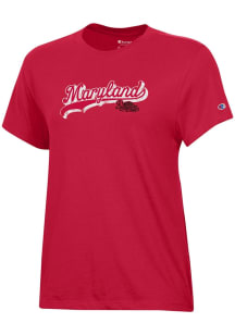 Champion Maryland Terrapins Womens Red Core Short Sleeve T-Shirt