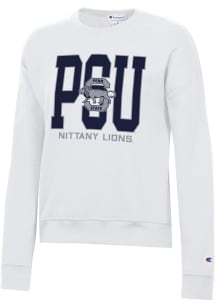 Champion Penn State Nittany Lions Womens White Powerblend Crew Sweatshirt