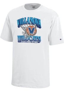Champion Villanova Wildcats Youth White Basketball Short Sleeve T-Shirt