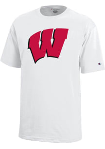 Champion Wisconsin Badgers Youth White Flying W Short Sleeve T-Shirt