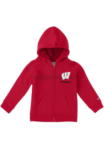 Champion Wisconsin Badgers Baby Stadium Long Sleeve Full Zip Sweatshirt - Red