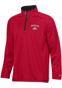 Champion Ohio State Buckeyes Youth Red Highlight Long Sleeve Quarter Zip Shirt