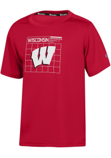 Champion Wisconsin Badgers Youth Red Impact Short Sleeve T-Shirt
