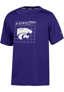 Champion K-State Wildcats Youth Purple Heathered Impact Short Sleeve T-Shirt