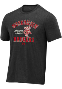 Under Armour Wisconsin Badgers Black No. 1 Tech Short Sleeve T Shirt