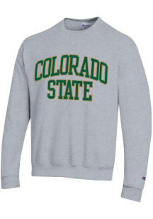 Champion Colorado State Rams Mens Grey Twill Arch Name Long Sleeve Crew Sweatshirt