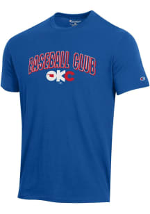 Champion Oklahoma City Comets Blue Arch Mascot Short Sleeve T Shirt