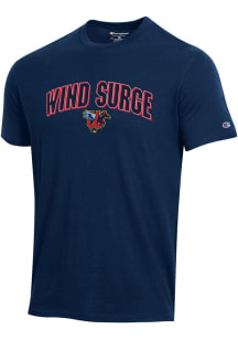 Champion Wichita Wind Surge Navy Blue Arch Mascot Short Sleeve T Shirt