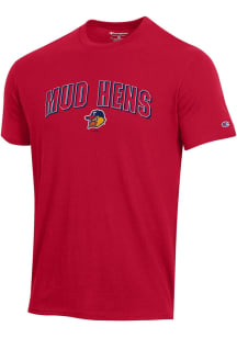 Champion Toledo Mud Hens Red Arch Mascot Short Sleeve T Shirt