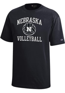 Champion Nebraska Cornhuskers Youth Black Volleyball Sport Drop Short Sleeve T-Shirt