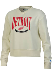 Champion Detroit Red Wings Womens Ivory Teamwork Crew Sweatshirt