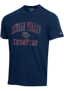 Champion Lehigh Valley Ironpigs Navy Blue Stadium Short Sleeve T Shirt