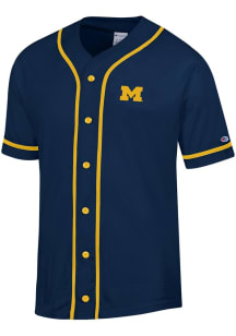 Champion Michigan Wolverines Mens Blue Super Fan Baseball Jersey