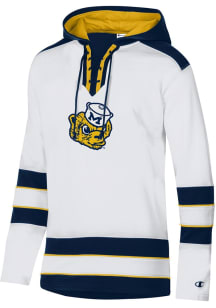 Champion Michigan Wolverines Mens White Super Fan Hockey Long Sleeve Hoodie