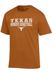 Champion Texas Longhorns Burnt Orange Stacked Women's Basketball Short Sleeve T Shirt
