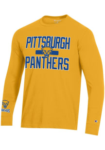 Champion Pitt Panthers Gold Stadium Three Hit Long Sleeve T Shirt