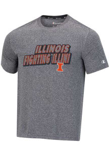 Champion Illinois Fighting Illini Grey Stadium Impact Heather Short Sleeve T Shirt