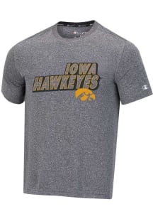 Champion Iowa Hawkeyes Grey Stadium Impact Heather Short Sleeve T Shirt