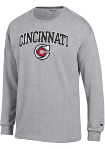 Champion Cincinnati Cyclones Grey Arched Mascot Long Sleeve T Shirt