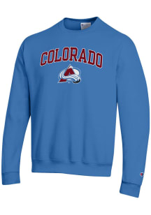 Champion Colorado Avalanche Mens Blue Arched Mascot Long Sleeve Crew Sweatshirt