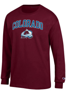 Champion Colorado Avalanche Maroon Arched Mascot Long Sleeve T Shirt