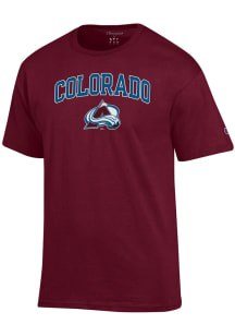 Champion Colorado Avalanche Maroon Arched Mascot Short Sleeve T Shirt