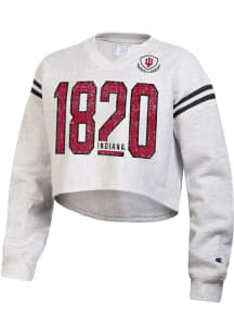 Champion Indiana Hoosiers Womens Grey Reverse Weave Jersey Crew Sweatshirt