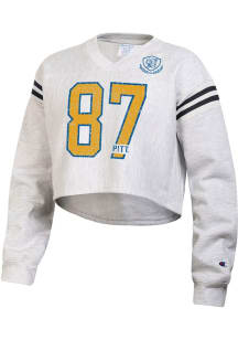 Champion Pitt Panthers Womens Grey Reverse Weave Jersey Crew Sweatshirt