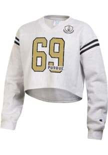 Champion Purdue Boilermakers Womens Grey Reverse Weave Jersey Crew Sweatshirt