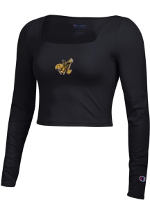 Champion Iowa Hawkeyes Womens Black Square LS Tee