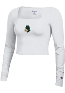 Champion Michigan State Spartans Womens White Square LS Tee