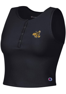 Champion Iowa Hawkeyes Womens Black Ottoman Henley Tank Top